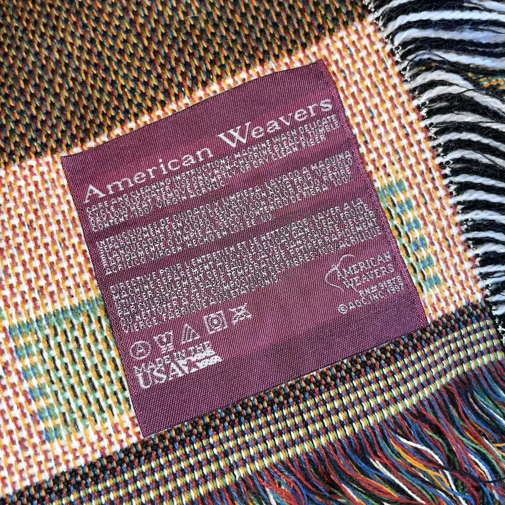 90's American Weavers Made In USA Christmas Tapestry Throw Blanket‎ Teddy Bears